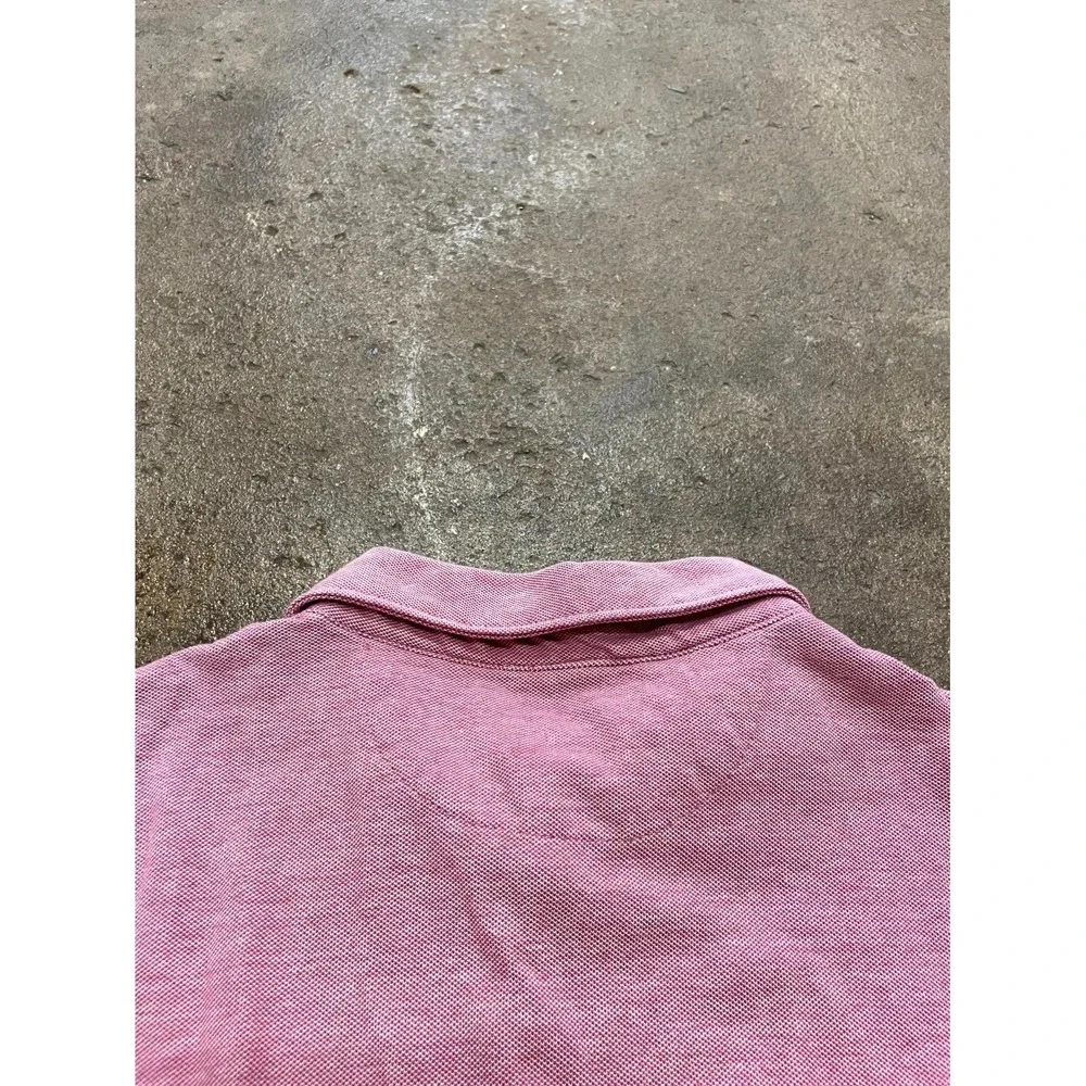 Banana Republic Polo‎ Shirt Mens Medium Pink Cotton 1/4 Button Performance Golf